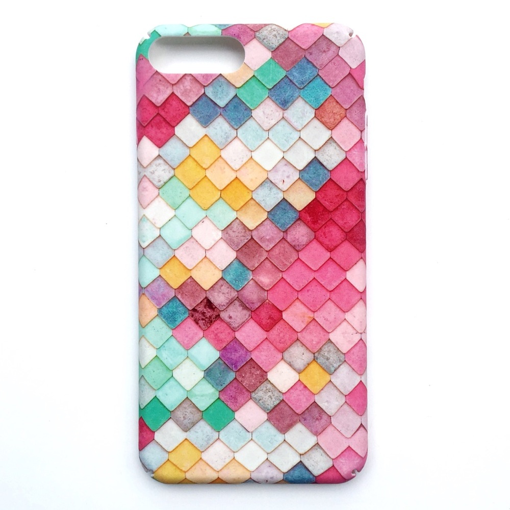 NEW iPhone 7/7+/8/8+ Case Rainbow Mermaid Scales - Picture 3 of 6